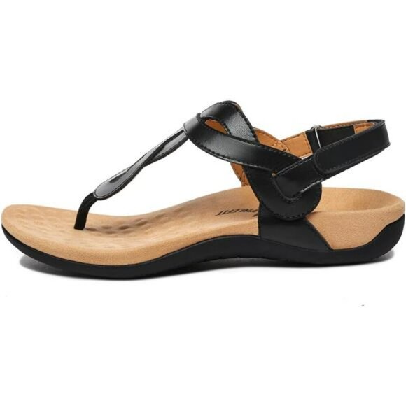 Women's Orthopedic Thong Sandals Arch Support T Strap Flat Comfort Shoes - Picture 2 of 7